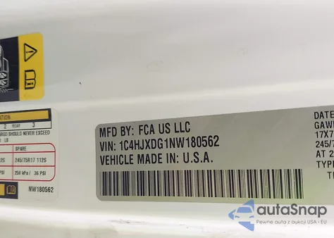 2022 Jeep Wrangler Unlimited Sport 4X4 из США, поврежденный, VIN 1C4HJXDG1NW180562